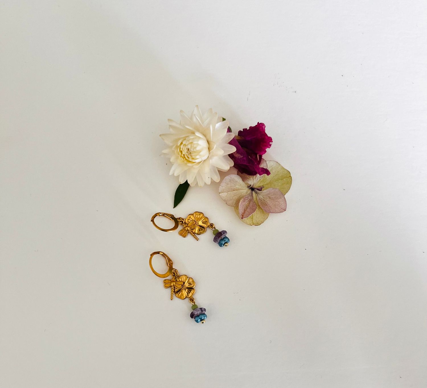 Lucky Flower &amp; dragonfly earrings
