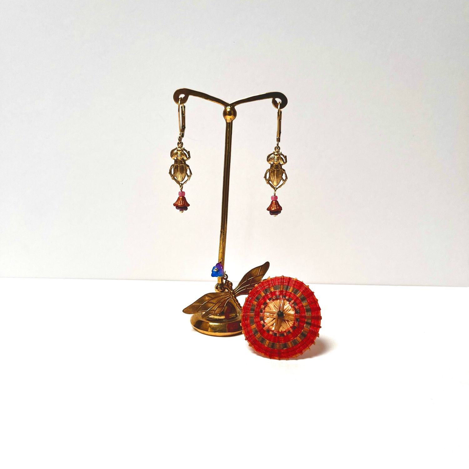Happy beetle &amp; petit bee earrings