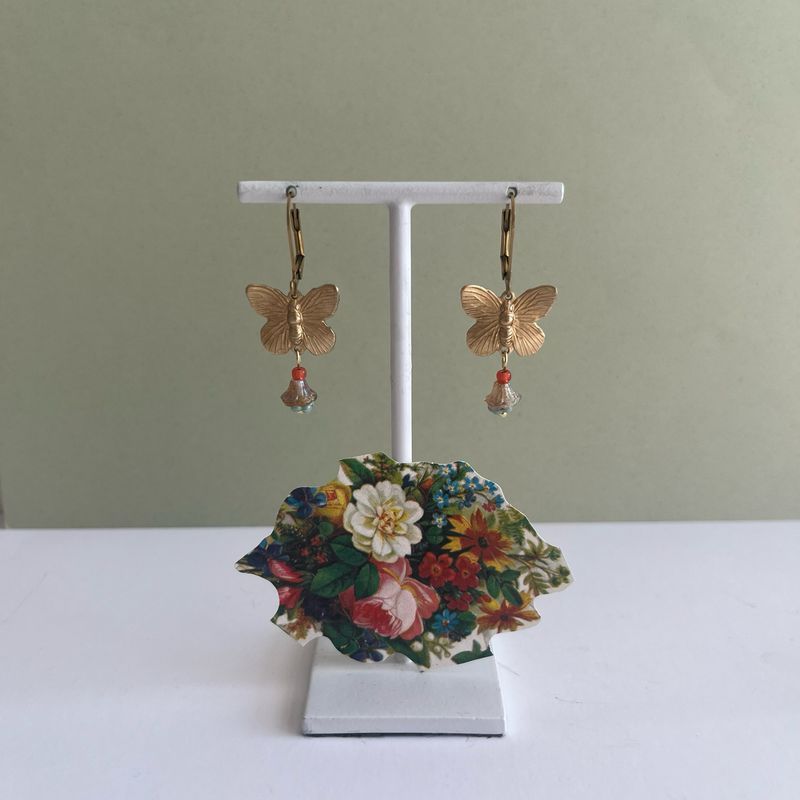 Butterfly mother of pearl earrings