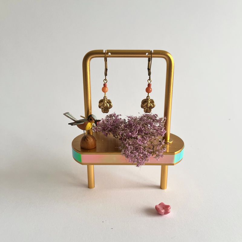 Pansy &amp; petit bee earrings