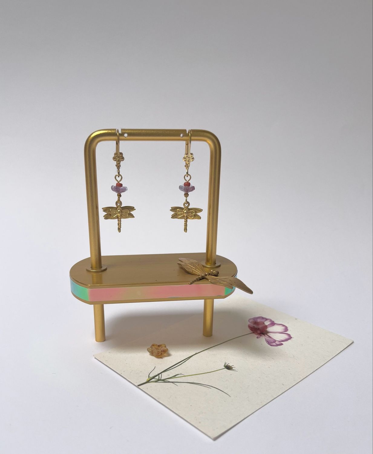 Double dragonflies &amp; petit dragonfly earrings