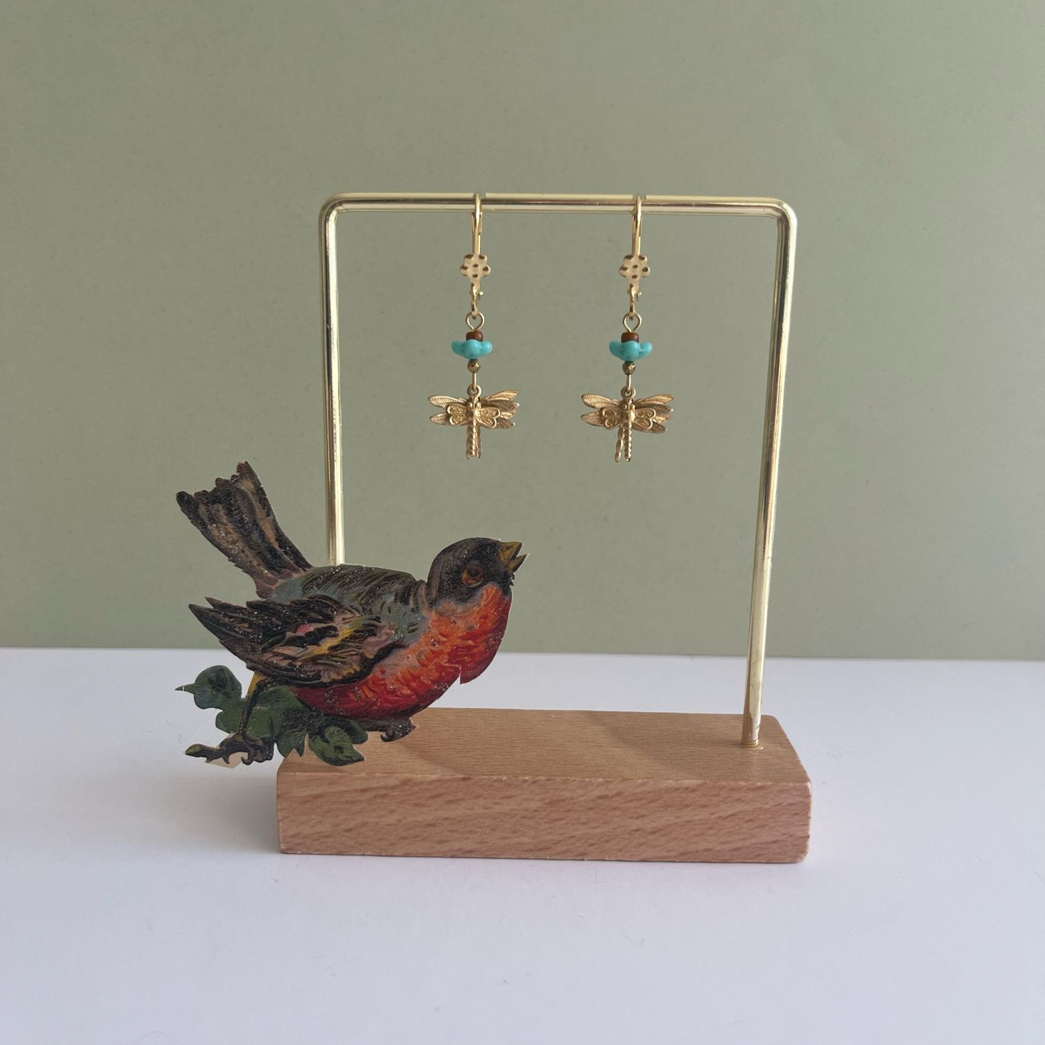 Double dragonflies &amp; petit dragonfly earrings