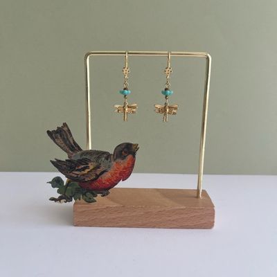 Double dragonflies &amp; petit dragonfly earrings