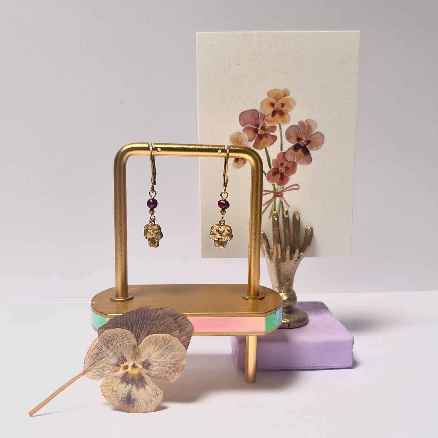 Pansy earrings