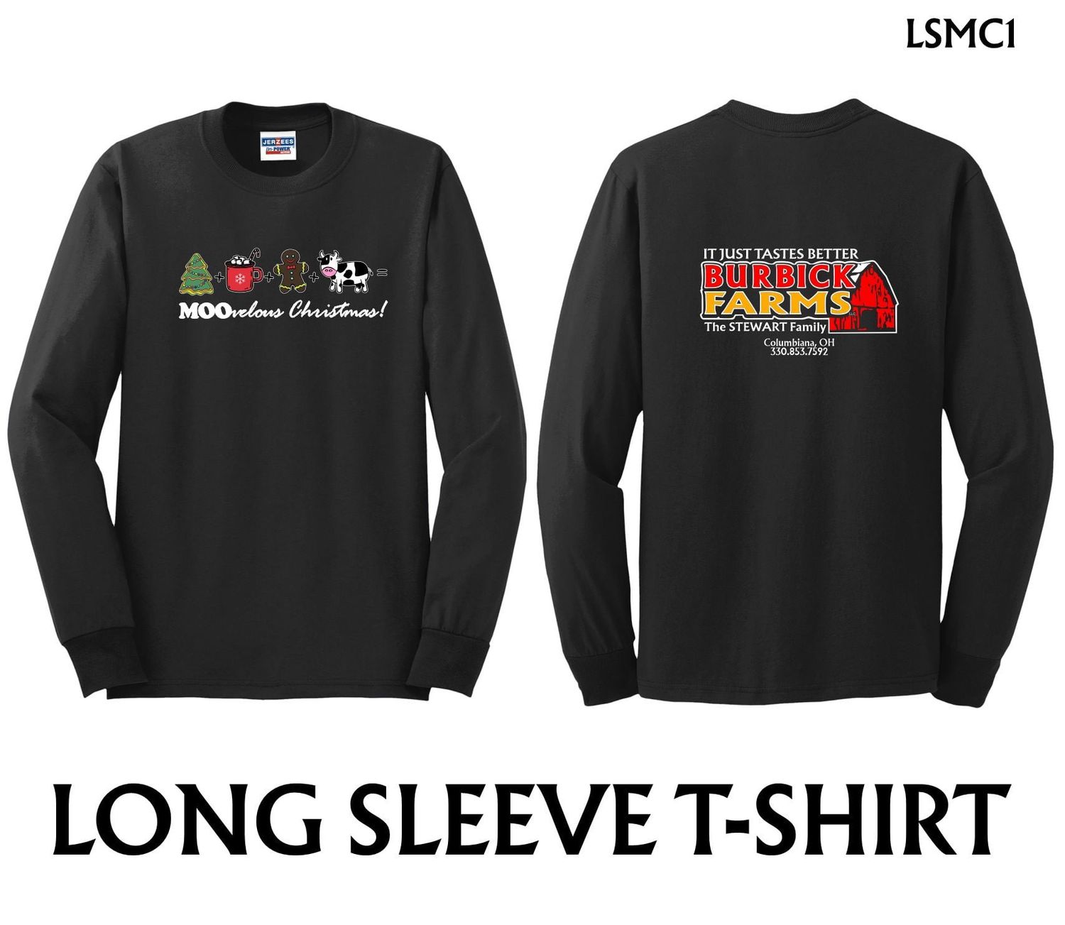 Christmas Cookies &amp; Cocoa With Cows Long Sleeve T-Shirt