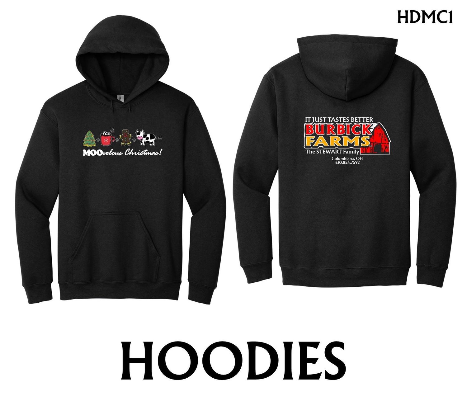 Christmas Cookies &amp; Cocoa With Cows Hoodie