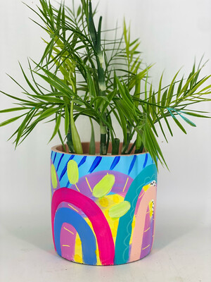 HAND PAINTED CYLINDER POT