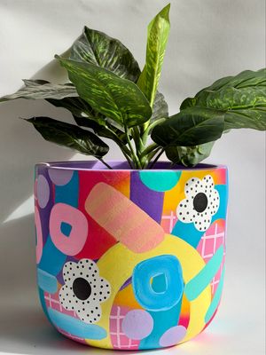 HAND PAINTED PLANTER - LARGE