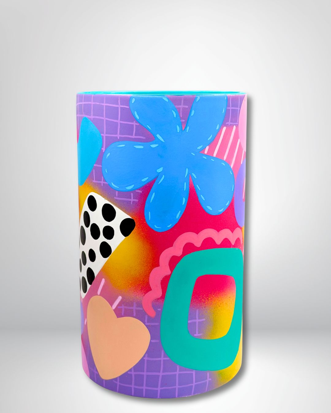 Hand Painted Cylinder Vase