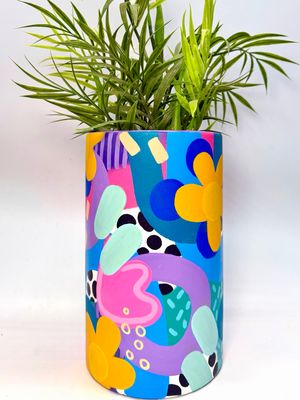 Hand Painted Cylinder Vase