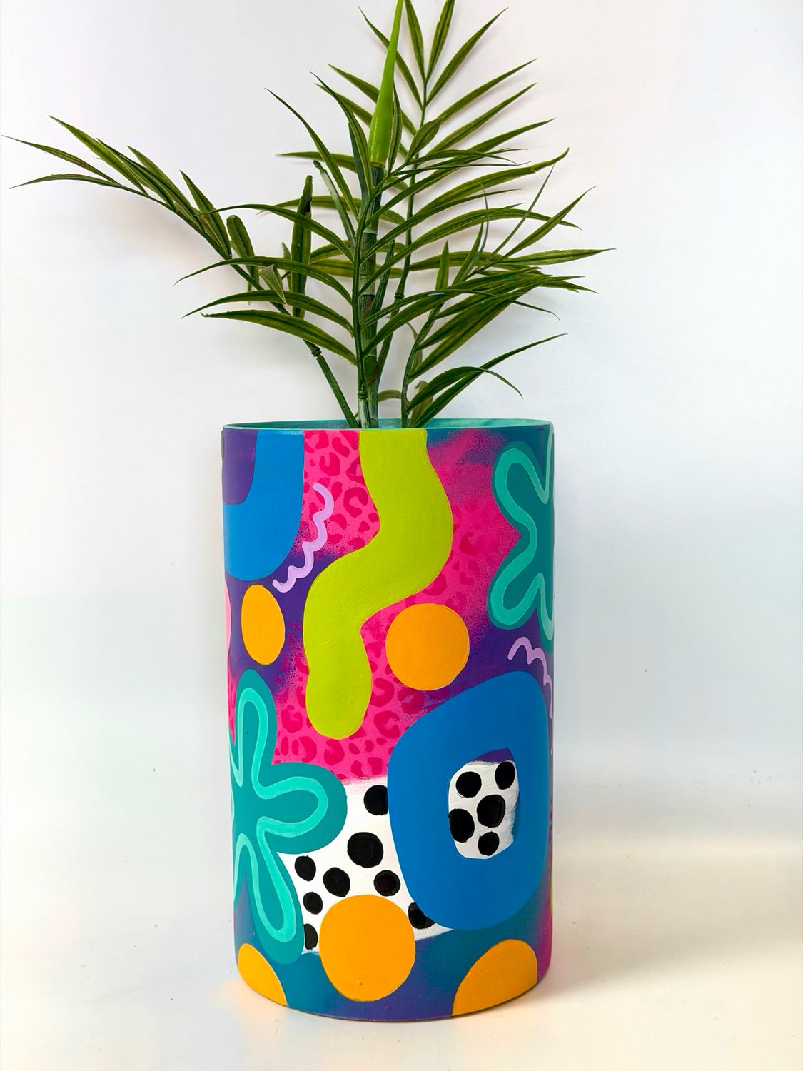 Hand Painted Cylinder Vase