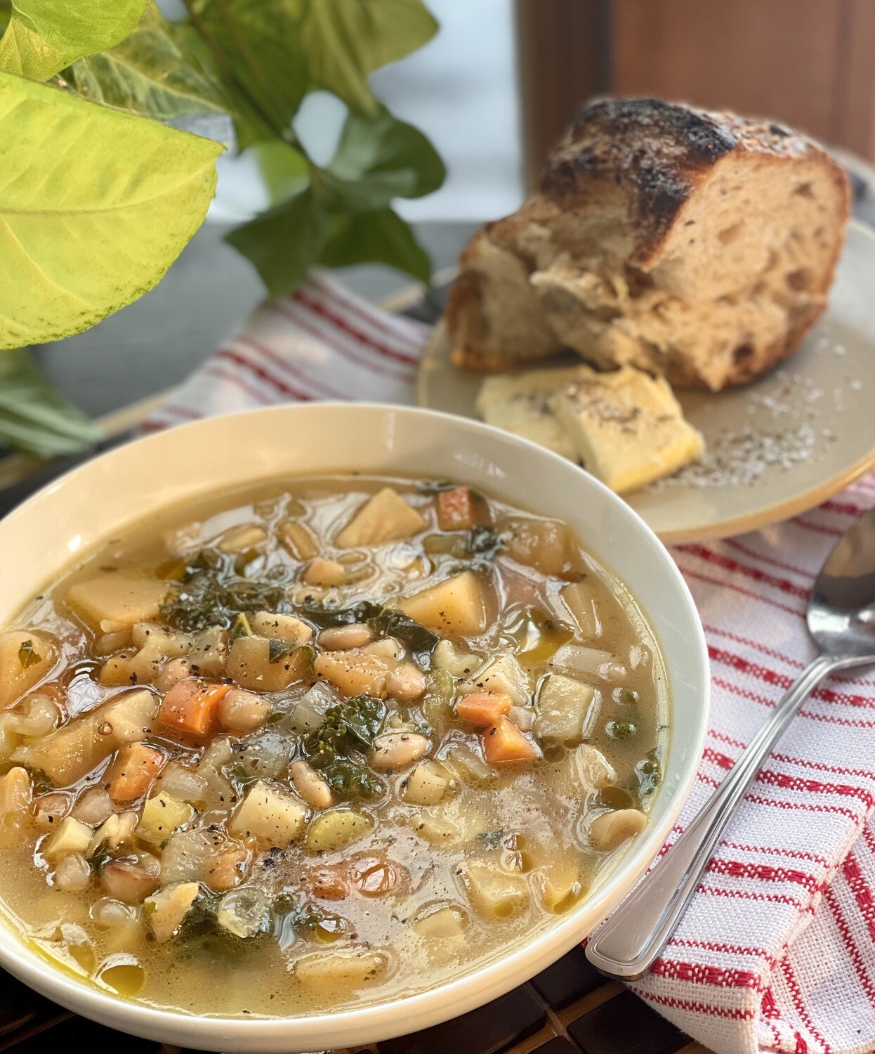 Roasted Root Vegetable, White Bean and Kale Soup - Marigold Kitchen