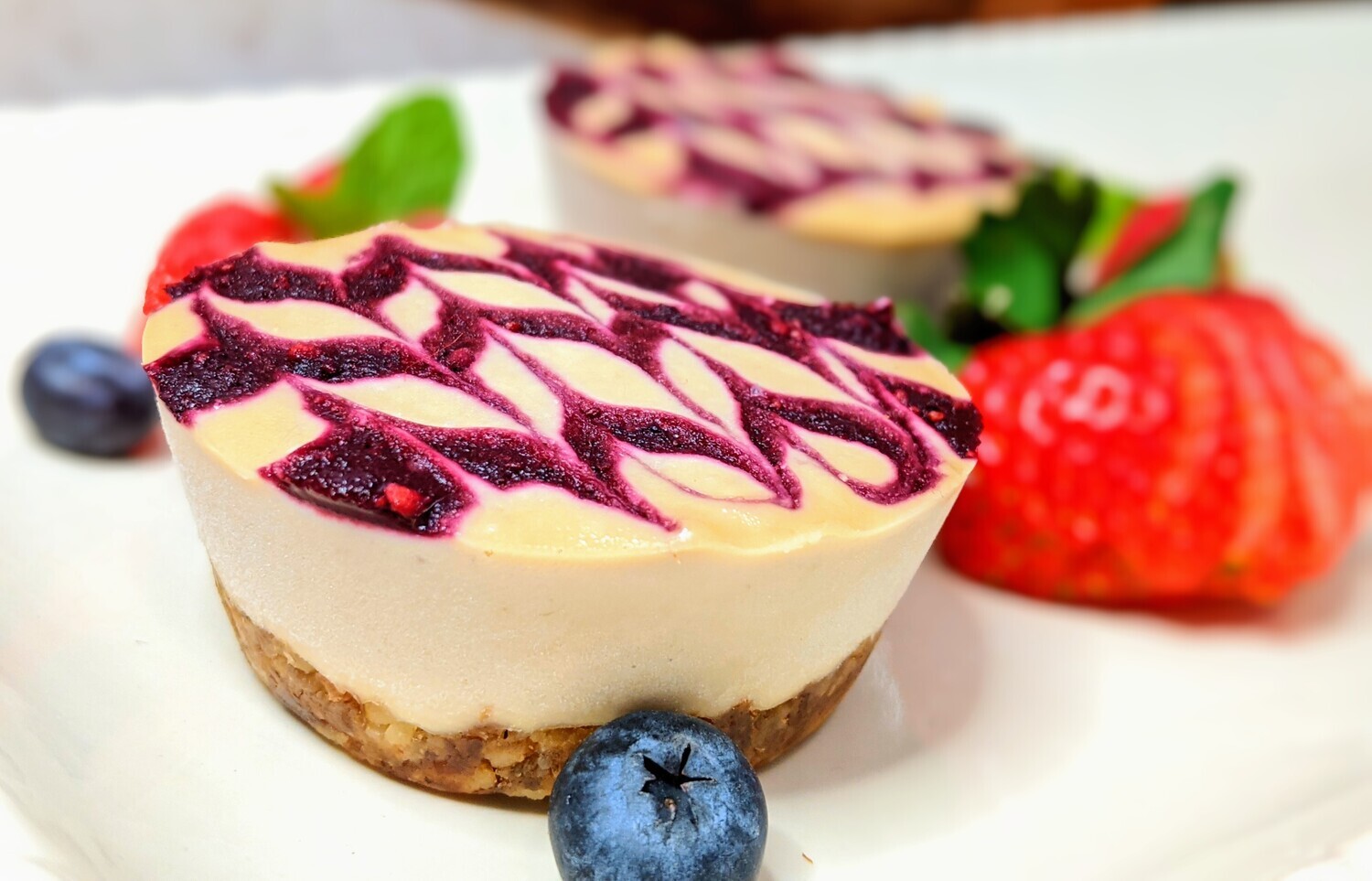 Vegan Mini Cheesecakes (Mixed Berry) - The Vibrant Veg