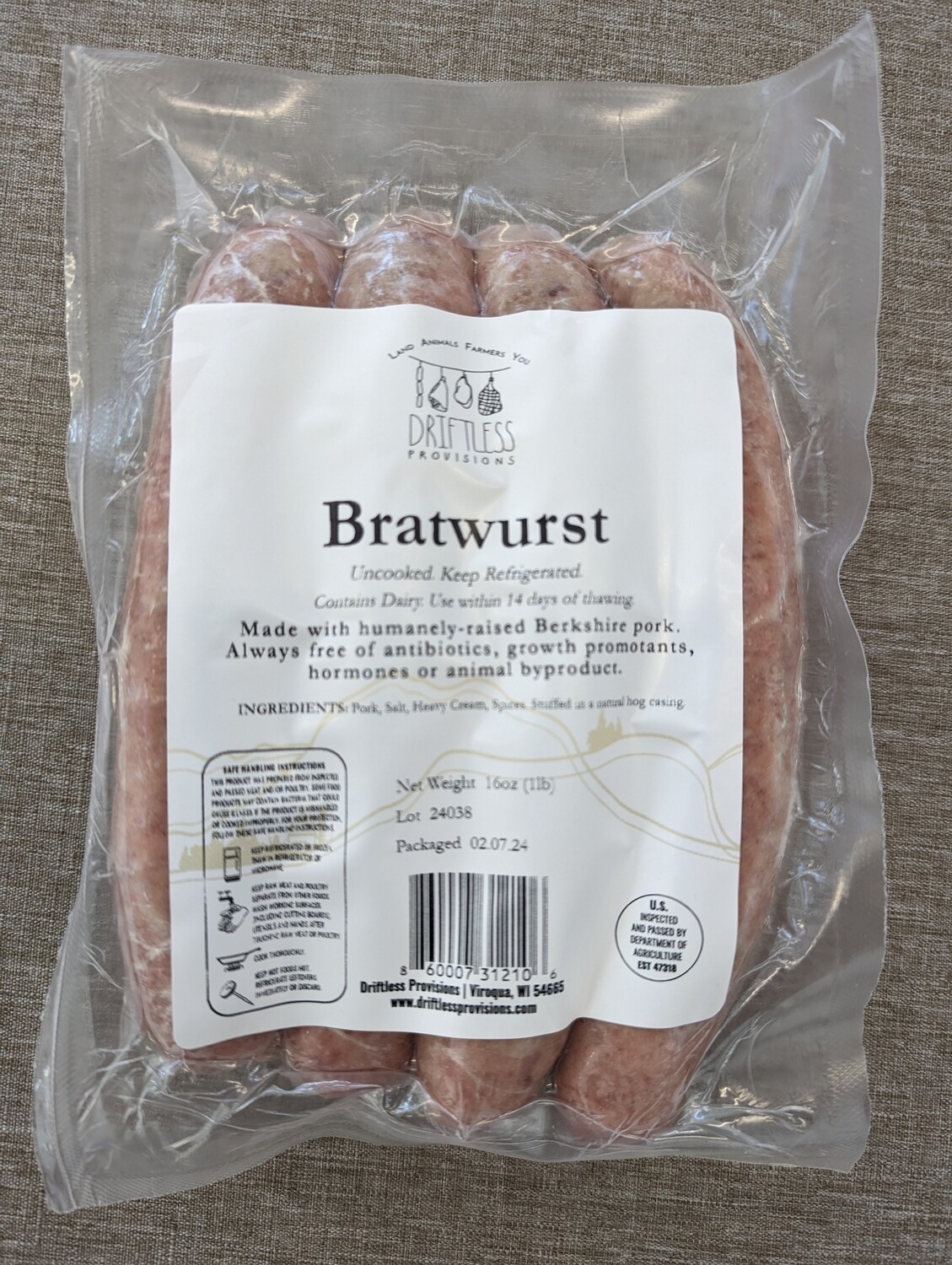 Driftless Provisions Bratwurst