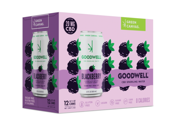 CBD Sparkling Water (12pk), Choose Variety: Blackberry