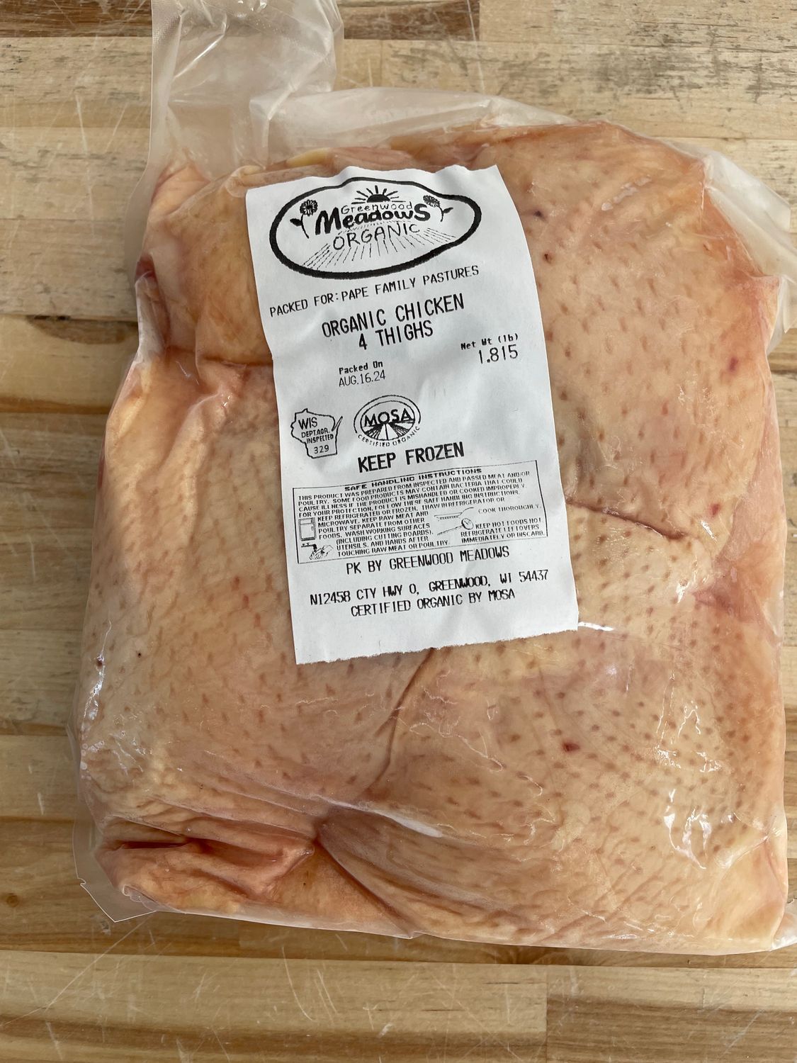 Organic Chicken Thighs (Bone-in/Skin-on)
