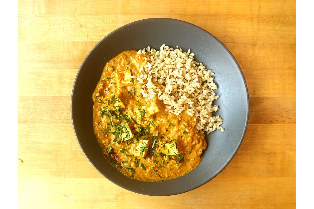 Meal for One, Choose Meal Option: Mattar Paneer with Brown Rice