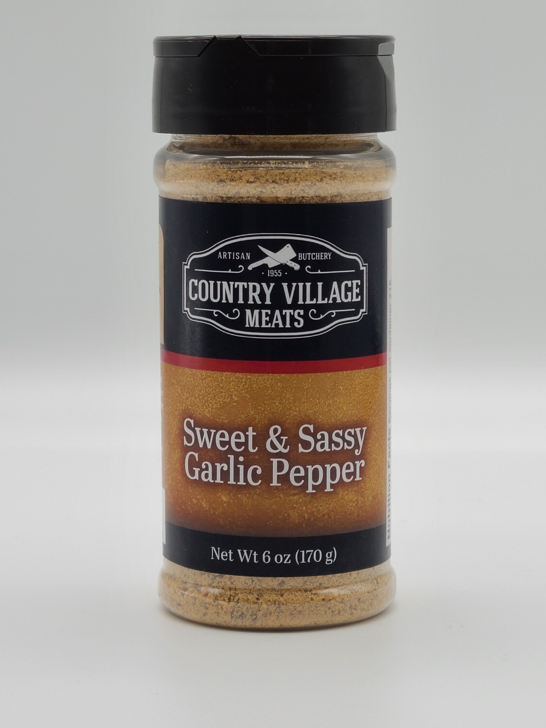 Country Village Meats - Sweet & Sassy Garlic Pepper 6 oz. Seasoning Country Village Meats - Sweet & Sassy Garlic Pepper 6 oz. Seasoning