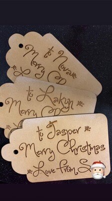 Personalised Wooden Christmas Tags
