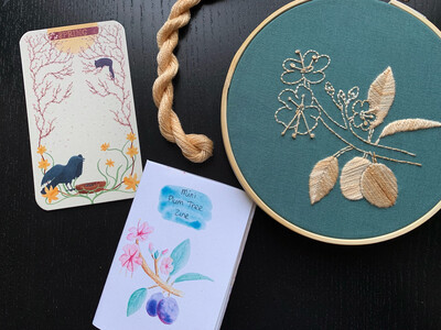 Plum Tree Embroidery Kit - Spring