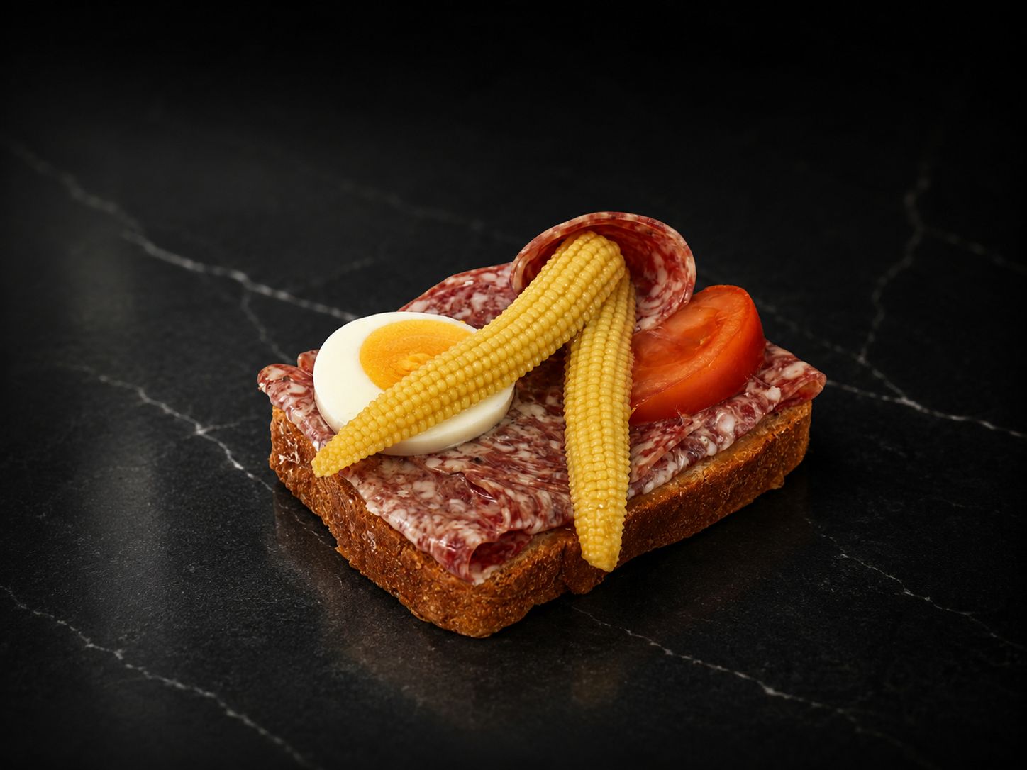 Belegtes Brötchen Salami