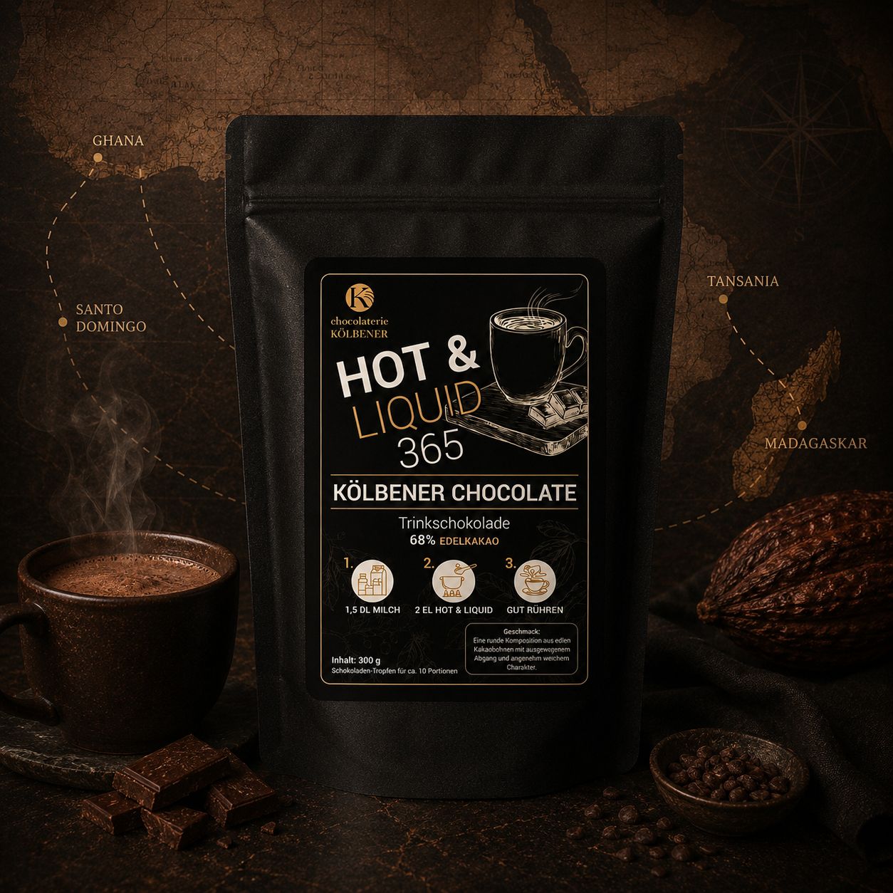 Hot Liquid Drops 365 Kölbener 68% (Trinkschokolade)