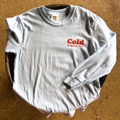 Cold Drinking Beer LS Tee - Blue