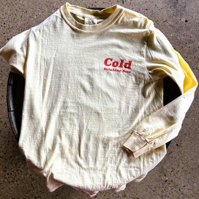 Cold Drinking Beer LS Tee - Yellow