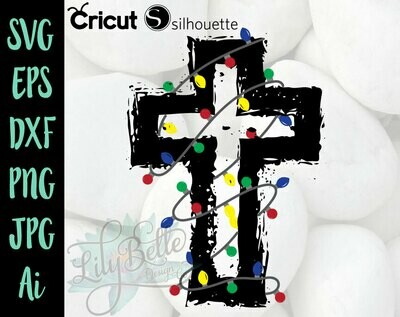 Christmas Light Cross SVG