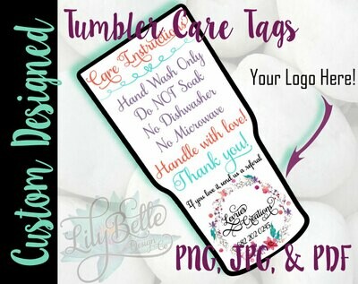 Custom Tumbler Care Cards