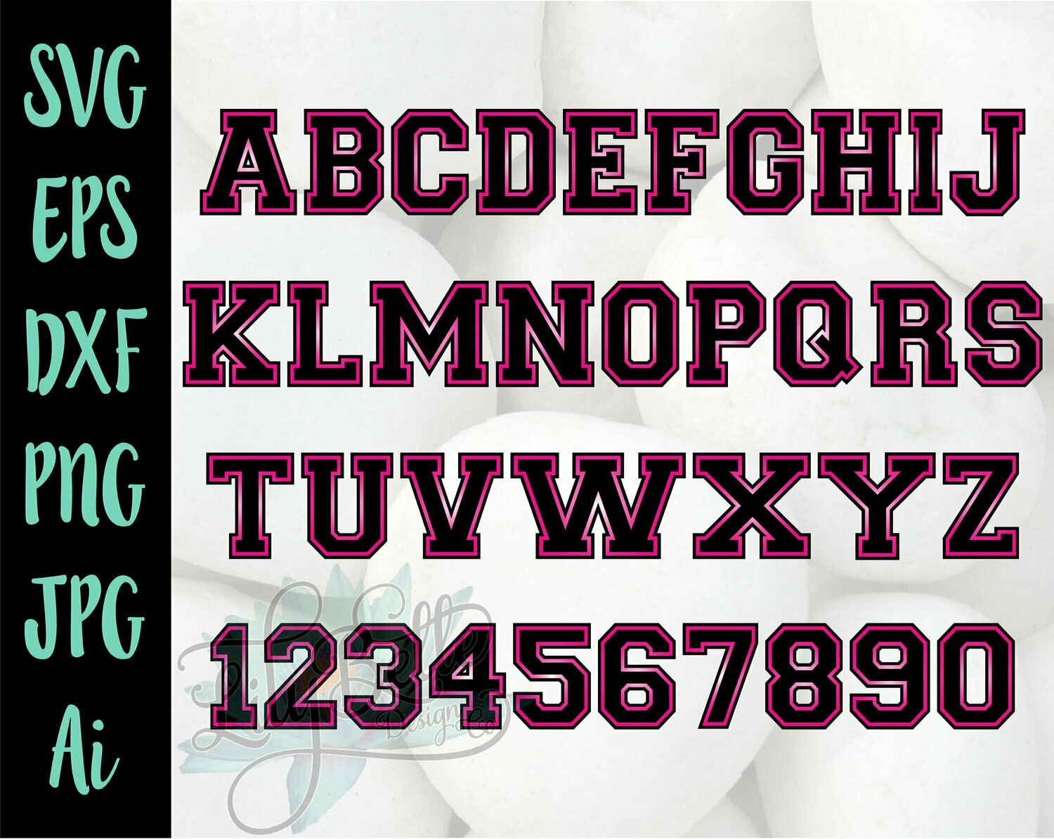 Varsity Lettering & Numbers Cricut SVG