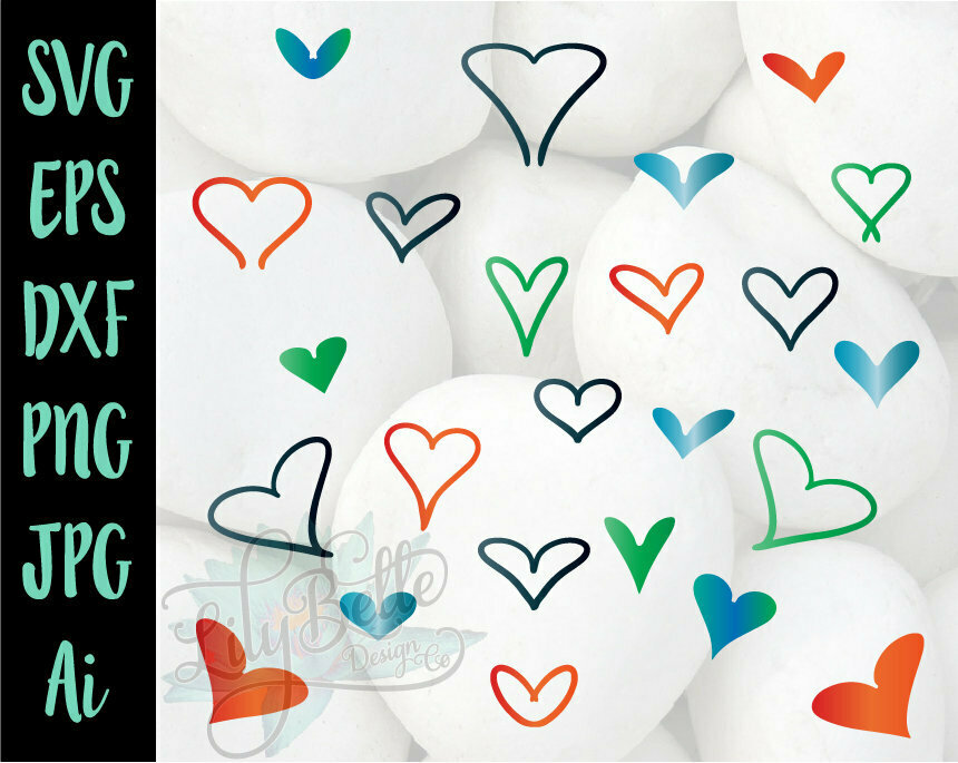 Hand Drawn Hearts SVG
