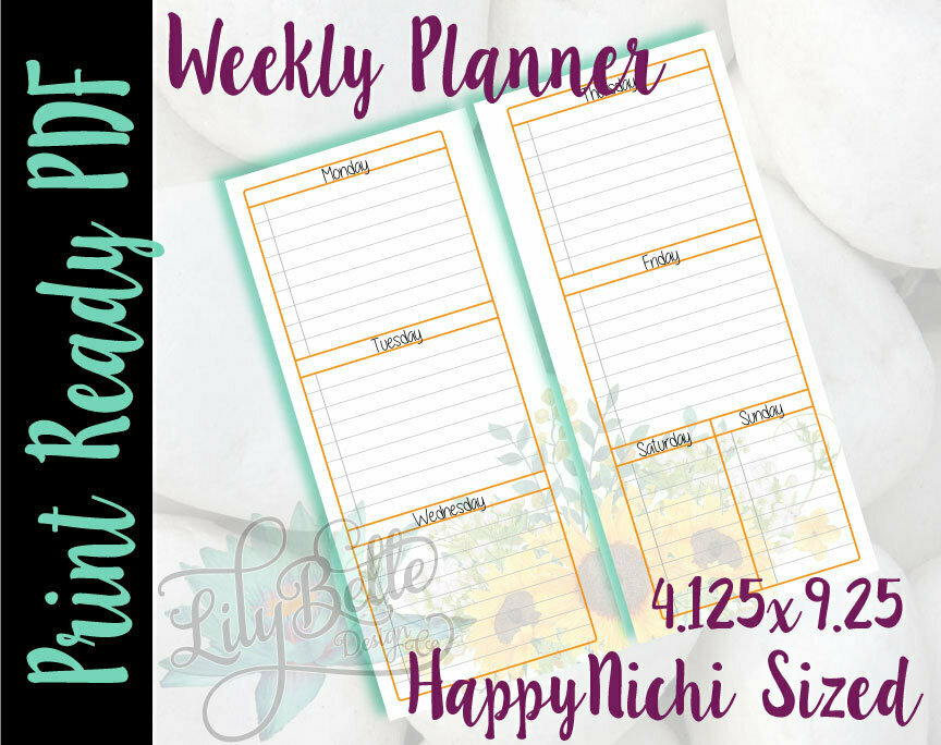 Weekly Planner PDF - Yellow Sunflower Bouquet Background