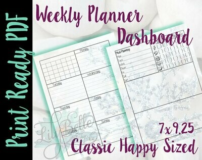 Weekly Planner PDF - Snowflake Background
