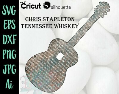 Chris Stapleton - Tennessee Whiskey Lyrics in a guitar shape