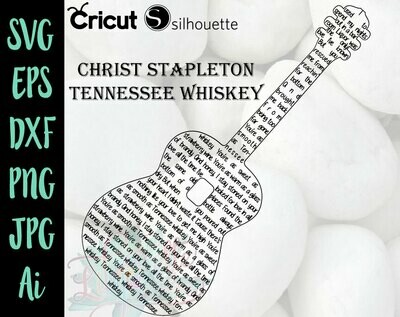 Chris Stapleton - Tennessee Whiskey Lyrics in a guitar shape