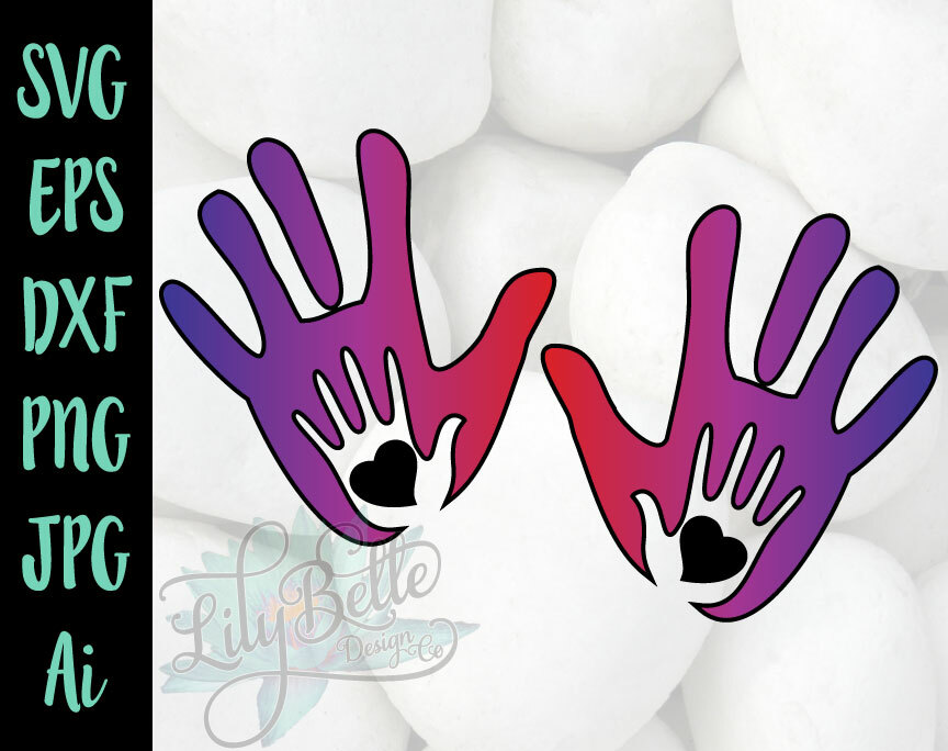 Download Mom And Baby Handprints With Offset Svg