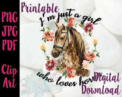 I'm Just a Girl who loves horses PNG
