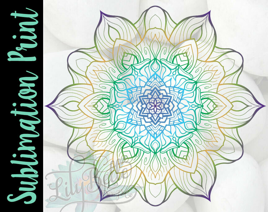 Sunflower Mandala Sublimation Print