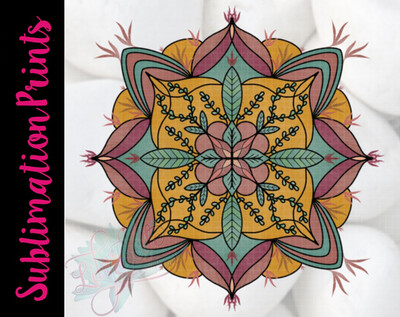 Fall Leaves Mandala Sublimation Print