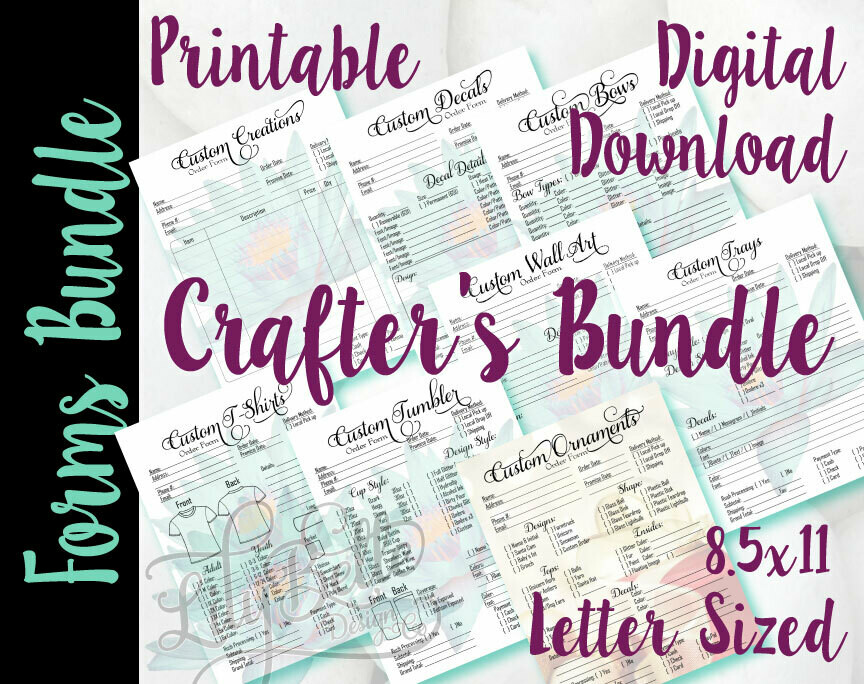 Crafter's Order Form Bundle Print Ready Order Forms in PDF & JPG