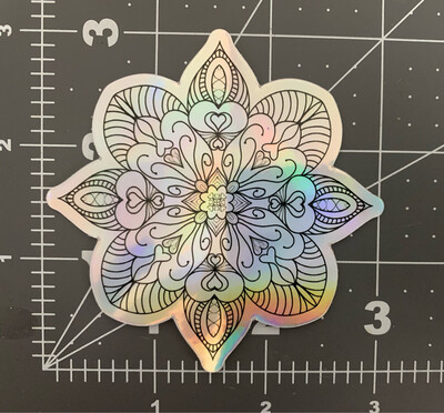 Heart Manadala Holo Sticker