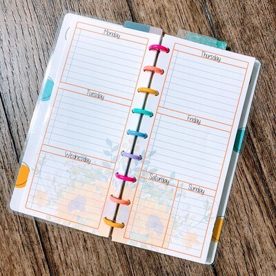 Weekly Planner PDF - Yellow Sunflower Bouquet Background