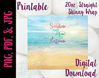 Sunshine Hurricane Beach 20oz Tumbler Wrap