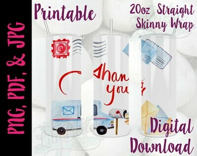 Thank you Postal Worker 20oz Tumbler Wrap