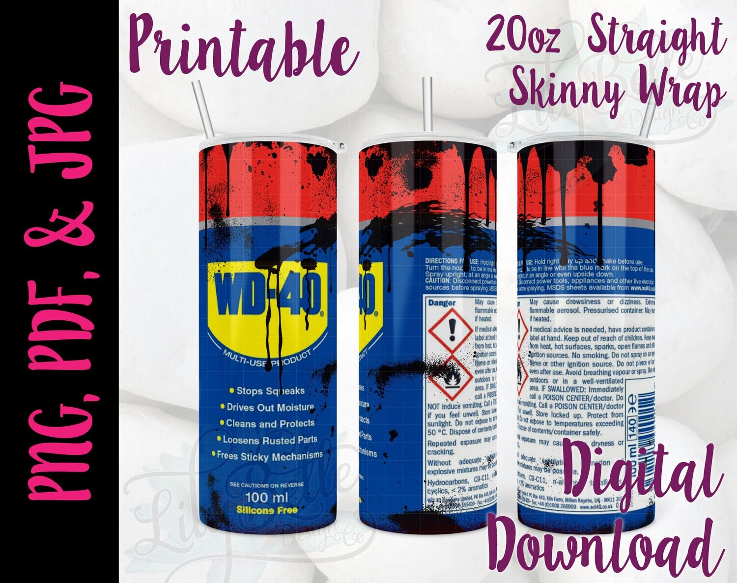 WD 40 Can 20oz Tumbler Wrap