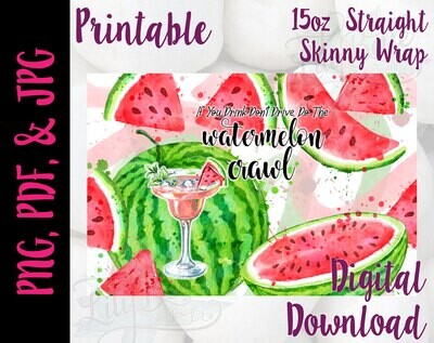 Watermelon Crawl 15oz Tumbler Wrap