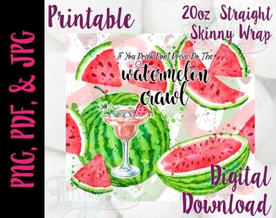 Watermelon Crawl 20oz Tumbler Wrap
