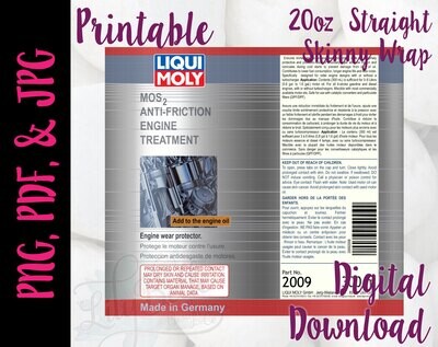 Liqui Moly Bottle 20oz Tumbler Sublimation Wrap with a Seamless Digital Design