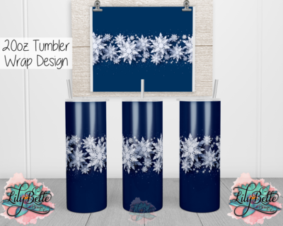 Red White and Blue Snowflake Bundle 20oz Tumbler Sublimation Wrap Digital Design
